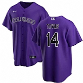 Men's Colorado Rockies #14 Ezequiel Tovar Purple Cool Base Stitched Baseball Jersey Dzhi,baseball caps,new era cap wholesale,wholesale hats
